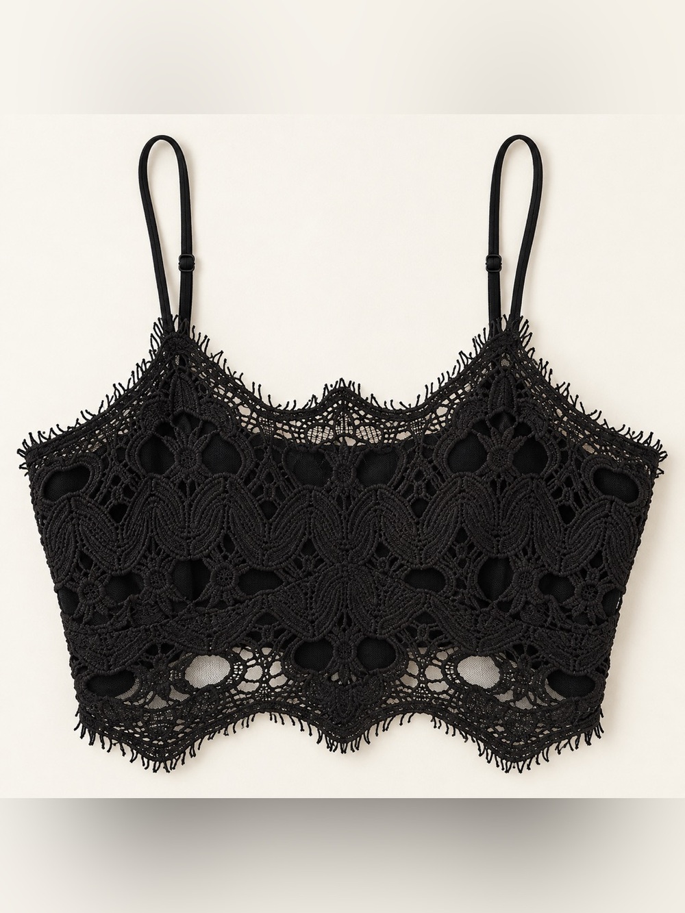 Free People FP One Adella Black Crochet Lace Bralette